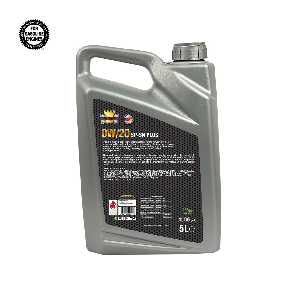 castle 合成油 0W-20 20L CASTLE 0W-20 C5 FULL SYNTHETIC DPF | 5 LT – Castleoil